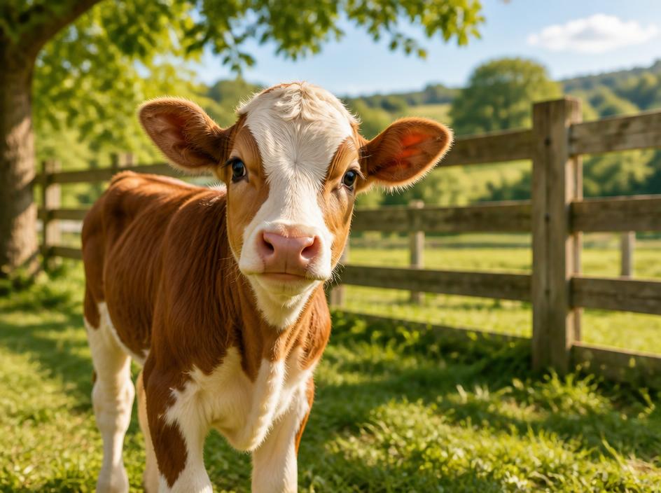 Calf on a farm